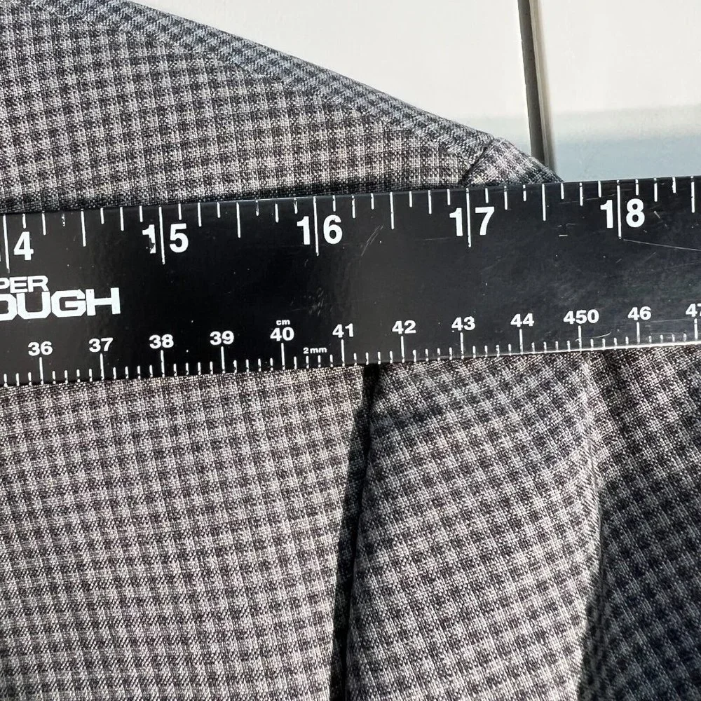 CALVIN KLEIN Blazer Jacket Sports Coat Men 38R Gray Check 100% Wool Professional